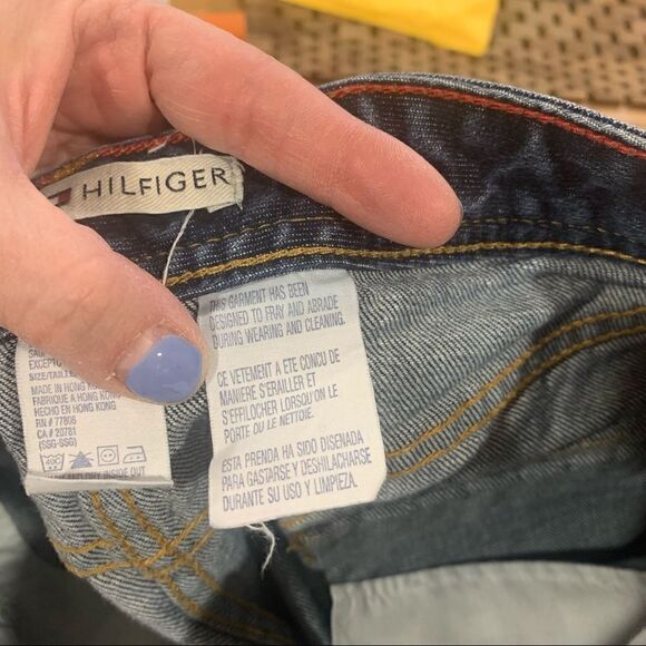 Tommy Hilfiger Distressed Denim A-Line Mini-Skirt, Size 4 - Picture 3 of 7